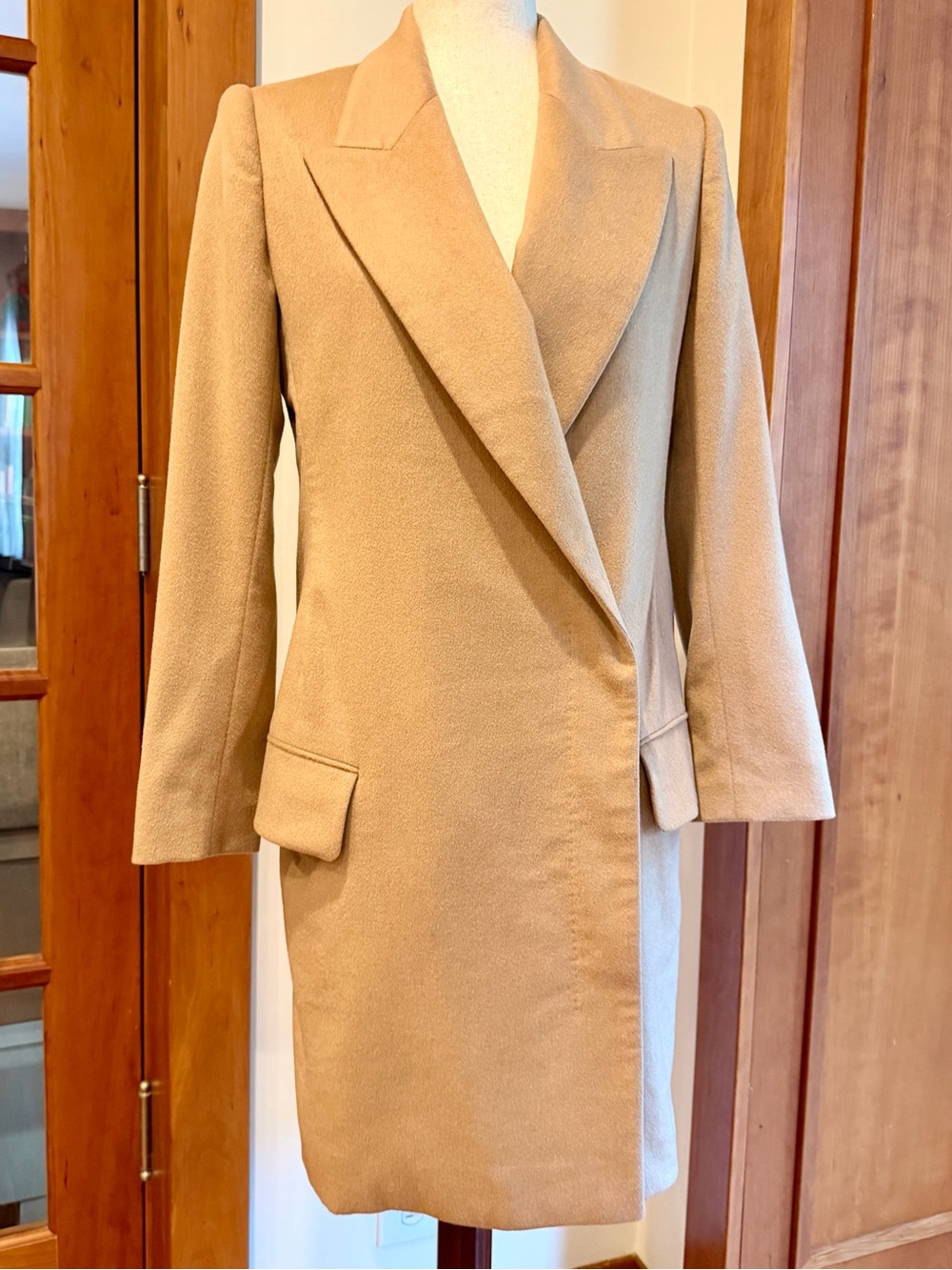 The Row Baby Camel Wool Long Blazer Coat